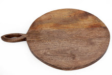 Load image into Gallery viewer, Circular Wooden Chopping Board With Carved Handle 49cm
