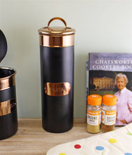 Load image into Gallery viewer, Black &amp; Copper Metal Pasta Tin
