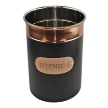 Load image into Gallery viewer, Black &amp; Copper Utensil Pot
