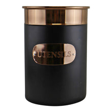 Load image into Gallery viewer, Black &amp; Copper Utensil Pot
