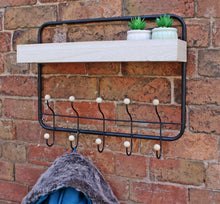 Load image into Gallery viewer, Wall Hanging Shelf With Coat Hooks
