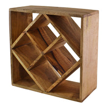 Load image into Gallery viewer, Small Mango Wood Wine Rack, Holds 4 Bottles
