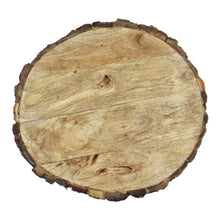 Load image into Gallery viewer, Round Wooden Bark Design Chopping/Serving Board, 30cm.
