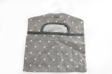 Load image into Gallery viewer, Cotton Peg Bag With Grey Hearts Design
