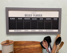 Load image into Gallery viewer, Bistro Cafe Wooden Grey Chalkboard Week Planner 67cm
