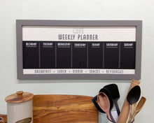 Load image into Gallery viewer, Bistro Cafe Wooden Grey Chalkboard Week Planner 67cm
