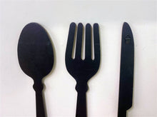 Load image into Gallery viewer, Black Three Piece Cutlery Wall Decoration 39cm
