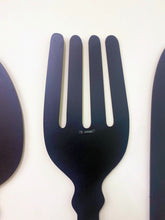 Load image into Gallery viewer, Black Three Piece Cutlery Wall Chalkboards 122cm
