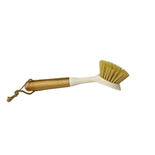 Load image into Gallery viewer, Cream Washing Up Brush with Bamboo Wooden Handle
