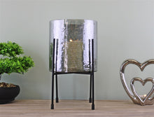 Load image into Gallery viewer, Grey Glass Candle Lantern On Stand, Large
