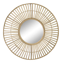 Load image into Gallery viewer, Circular Natural Rattan Effect Mirror 70cm
