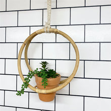 Load image into Gallery viewer, Faux Succulent In Bamboo Hanger
