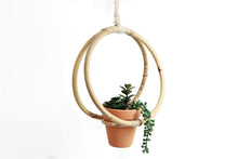 Load image into Gallery viewer, Faux Succulent In Bamboo Hanger
