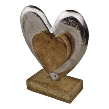 Load image into Gallery viewer, Metal and Wood Standing Heart Decoration
