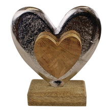 Load image into Gallery viewer, Metal and Wood Standing Heart Decoration
