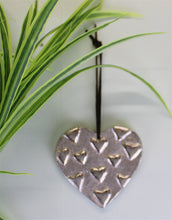 Load image into Gallery viewer, Hanging Silver Metal Heart Ornament, 10cm
