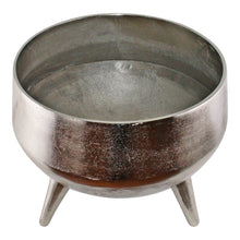 Load image into Gallery viewer, Silver Metal Planter/Bowl With Feet, 35cm
