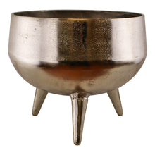 Load image into Gallery viewer, Silver Metal Planter/Bowl With Feet, 35cm
