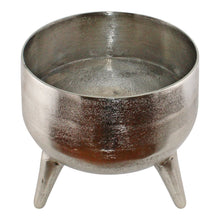 Load image into Gallery viewer, Silver Metal Planter/Bowl With Feet, 27cm
