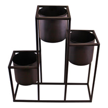 Load image into Gallery viewer, Triple Black Metal Planter, 43x50cm
