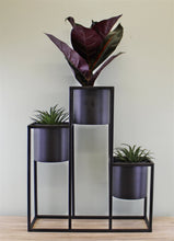 Load image into Gallery viewer, Triple Black Metal Planter, 43x50cm
