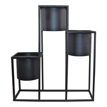 Load image into Gallery viewer, Triple Black Metal Planter, 43x50cm
