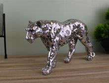 Load image into Gallery viewer, Silver Leopard Ornament Small
