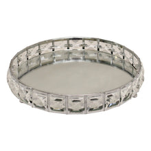 Load image into Gallery viewer, Small Mirrored Silver Tray With Bead Design, 21cm.
