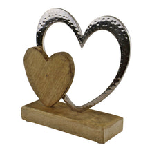 Load image into Gallery viewer, Large Double Heart On Wooden Base Ornament
