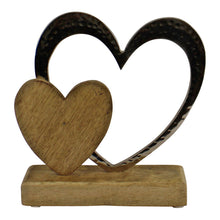 Load image into Gallery viewer, Large Double Heart On Wooden Base Ornament
