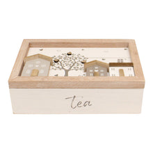 Load image into Gallery viewer, Tea Box, Wooden Houses Design, 24x16cm.
