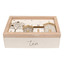 Load image into Gallery viewer, Tea Box, Wooden Houses Design, 24x16cm.
