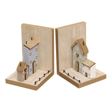 Load image into Gallery viewer, Pair of Bookends, Wooden Houses Design
