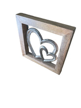 Load image into Gallery viewer, Wooden Framed Metal Hearts, 20cm
