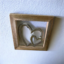 Load image into Gallery viewer, Wooden Framed Metal Hearts, 20cm
