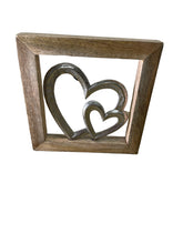 Load image into Gallery viewer, Wooden Framed Metal Hearts, 20cm
