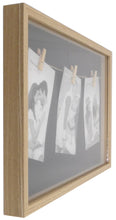 Load image into Gallery viewer, Black Natural Wood Triple Peg Frame
