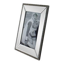 Load image into Gallery viewer, 5 x 7 Mirrored Freestanding Photo Frame With Crystal Detail
