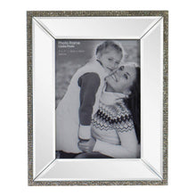 Load image into Gallery viewer, 5 x 7 Mirrored Freestanding Photo Frame With Crystal Detail
