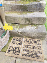 Load image into Gallery viewer, Free Weeds Potting Shed Doormat
