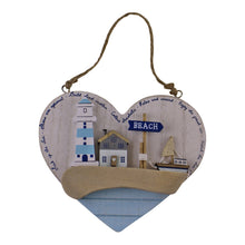 Load image into Gallery viewer, Seashore Hanging Wooden Heart Plaque
