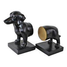 Load image into Gallery viewer, Sausage Dog Bookends, Black Finish
