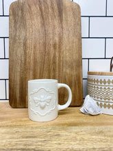 Load image into Gallery viewer, Cream Ceramic Embossed Bee Mug
