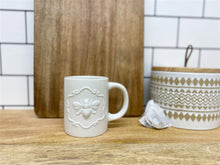 Load image into Gallery viewer, Cream Ceramic Embossed Bee Mug
