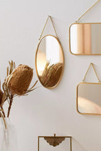 Load image into Gallery viewer, Gold Hanging Oval Mirror
