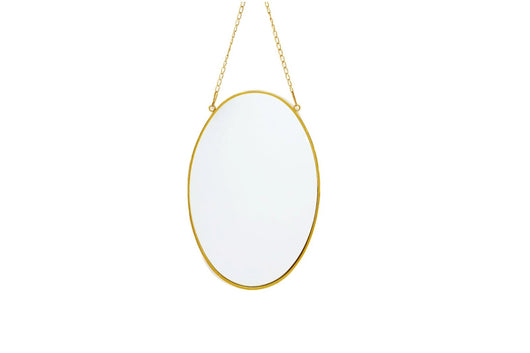 Gold Hanging Oval Mirror