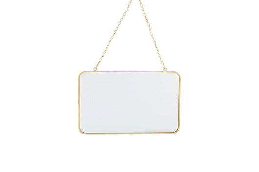 Gold Hanging Rectangle Mirror