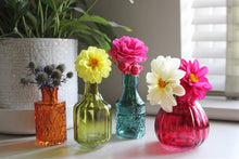 Load image into Gallery viewer, Set of Four Boho Posy Vase Bottles
