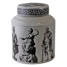 Load image into Gallery viewer, Large Round Grecian Style Porcelain Jar, Grecian Pottery
