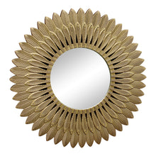 Load image into Gallery viewer, Large Gold Feather Design Mirror
